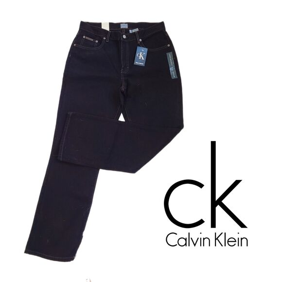 Calvin Klein NWT $88 The Calvin Bootcut Dark Denim Bootcut Jeans, Size 10 - Picture 1 of 6